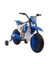 HOMCOM 3+ Kids 12V Electric Motorbike with Training Wheels, Blue