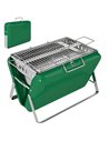 Outsunny Charcoal BBQ Grill Portable Stainless Steel Barbecue with Tilting Grate for Camping Picnic Garden Dark Green