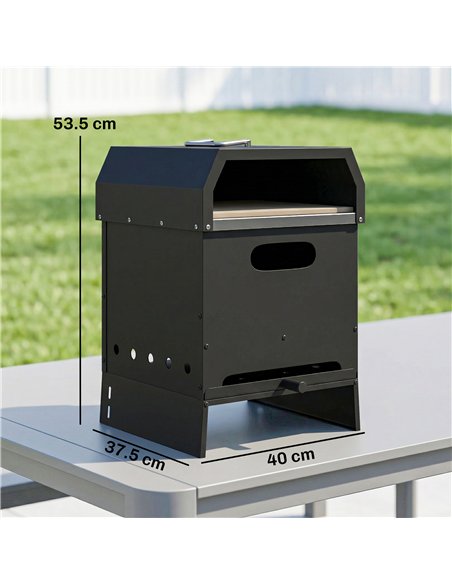 Outsunny 3 in 1 Outdoor Pizza Oven, Portable Wood Fired Pizza Maker with Handles, Stone and Peel - pic 181726 | FastDaddyshop
