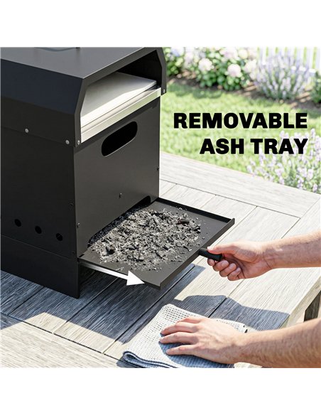 Outsunny 3 in 1 Outdoor Pizza Oven, Portable Wood Fired Pizza Maker with Handles, Stone and Peel - pic 181730 | FastDaddyshop