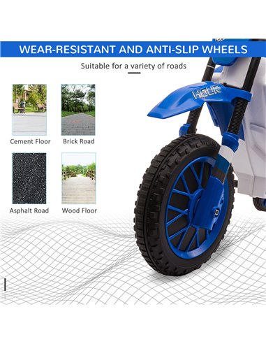 HOMCOM 12V Kids Electric Motorbike Ride On Motorcycle Vehicle Toy with Training Wheels for 3-5 Years Old, Blue