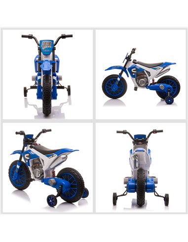 HOMCOM 12V Kids Electric Motorbike Ride On Motorcycle Vehicle Toy with Training Wheels for 3-5 Years Old, Blue