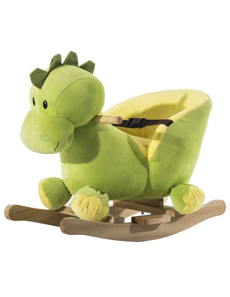 HOMCOM 18m+ Kids Rocking Horse Plush Dinosaur Seat with Seat Safety Belt, 32 Songs - pic 18179 | FastDaddyshop