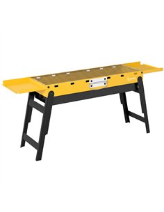 Outsunny Portable BBQ Grill, Foldable Charcoal Grill for Camping and Picnics with 2 Side Shelves and Handle, Yellow