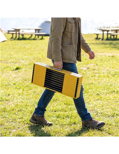 Outsunny Portable BBQ Grill, Foldable Charcoal Grill for Camping and Picnics with 2 Side Shelves and Handle, Yellow - pic 181804 | FastDaddyshop