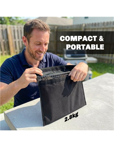 Outsunny 2-In-1 Portable BBQ Grill and Camping Fire Pit, Tabletop Charcoal Barbecue Grill with Gripper, Gloves and Carry Bag - pic 181810 | FastDaddyshop