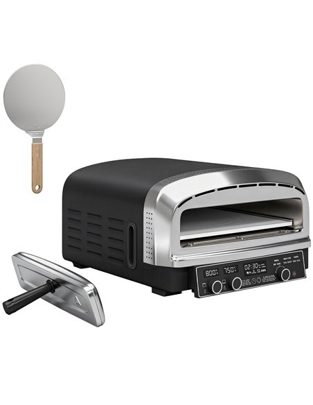 Outsunny Outdoor Pizza Oven Dual Heat Control 6 Presets Electric Pizza Maker with 37 cm Stone and Peel - pic 181841 | FastDaddyshop