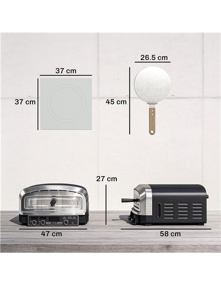 Outsunny Outdoor Pizza Oven Dual Heat Control 6 Presets Electric Pizza Maker with 37 cm Stone and Peel - pic 181843 | FastDaddyshop