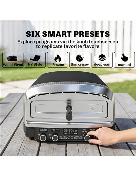 Outsunny Outdoor Pizza Oven Dual Heat Control 6 Presets Electric Pizza Maker with 37 cm Stone and Peel - pic 181845 | FastDaddyshop