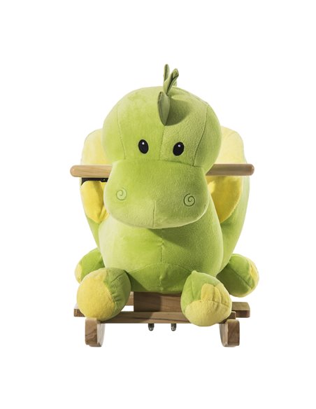 HOMCOM Kids Rocking Horse Plush Ride On Dinosaur Seat w/Seat Safety Belt, 32 Songs, Ride on Horses Toys 18 Months Up - pic 18186 | FastDaddyshop