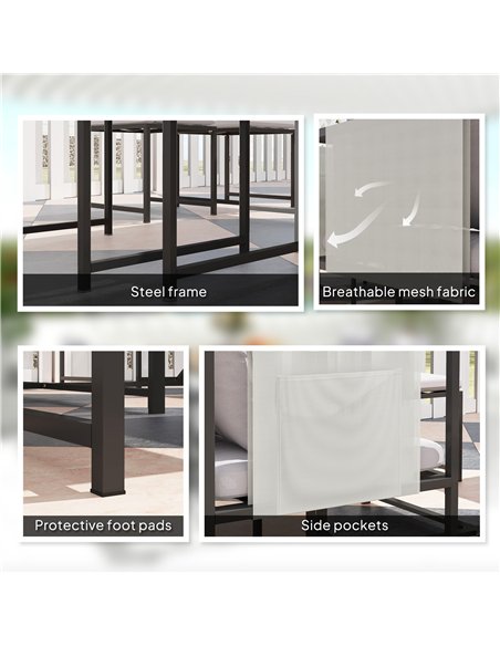 Outsunny Nine-Piece Steel Frame Garden Dining Set - Dark Grey - pic 181919 | FastDaddyshop