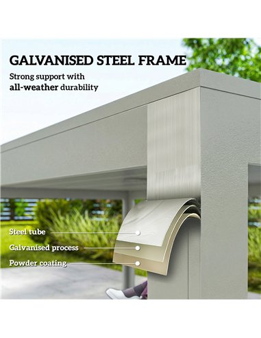 Outsunny Garden Table and Chairs for 6, 7 Pieces Garden Furniture Set with Table, 6 Stackable Chairs and Umbrella Hole Light Gre