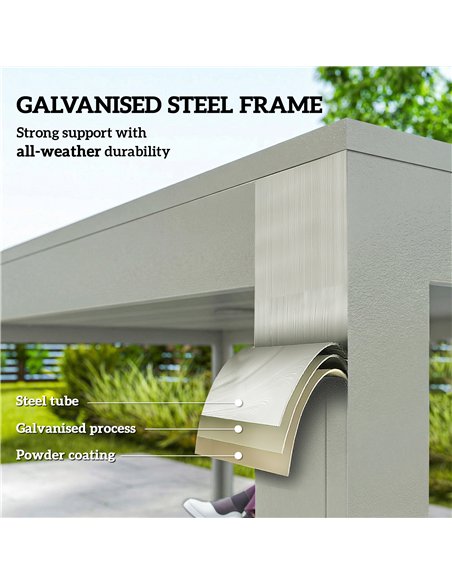 Outsunny Garden Table and Chairs for 6, 7 Pieces Garden Furniture Set with Table, 6 Stackable Chairs and Umbrella Hole Light Gre - pic 181936 | FastDaddyshop