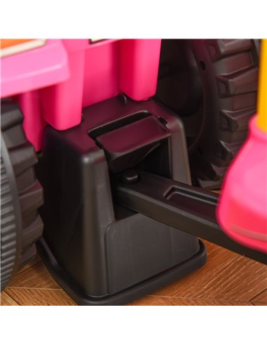 HOMCOM Ride On Tractor Toddler Walker Foot To Floor Slider w/ Horn Storage Steering Wheel for 1-3 Years Old Pink