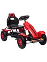 HOMCOM 5+ Kids Pedal Go Kart with Adjustable Seat, Inflatable Rubber Tyres, Handbrake, Red