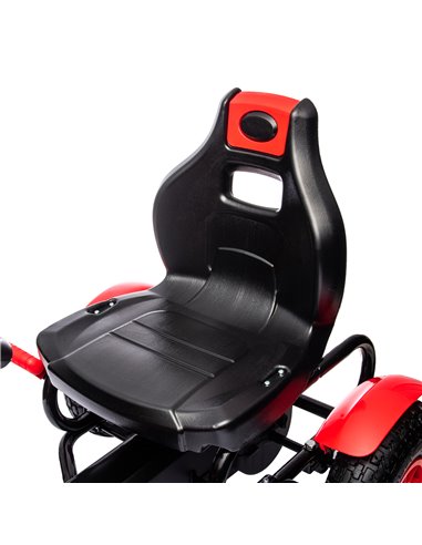 HOMCOM Children Pedal Go Kart, Kids Ride On Racer with Adjustable Seat, Inflatable Rubber Tyres, Handbrake, for Ages 5-12 Years 