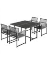 Outsunny 5 Pieces Garden Dining Set, Outdoor Patio Cube Set, 4 Seater Outdoor Table and Chairs with Foldable Backrest, Light Gre