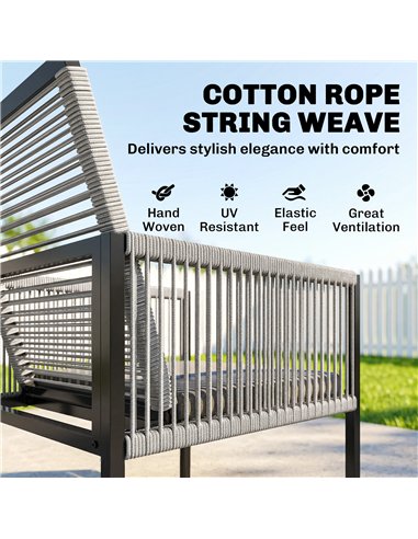 Outsunny 5 Pieces Garden Dining Set, Outdoor Patio Cube Set, 4 Seater Outdoor Table and Chairs with Foldable Backrest, Light Gre