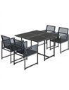 Outsunny 5 Pieces Garden Dining Set, Outdoor Patio Cube Set, 4 Seater Outdoor Table and Chairs with Foldable Backrest, Dark Grey