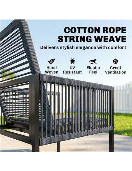 Outsunny 5 Pieces Garden Dining Set, Outdoor Patio Cube Set, 4 Seater Outdoor Table and Chairs with Foldable Backrest, Dark Grey - pic 182115 | FastDaddyshop