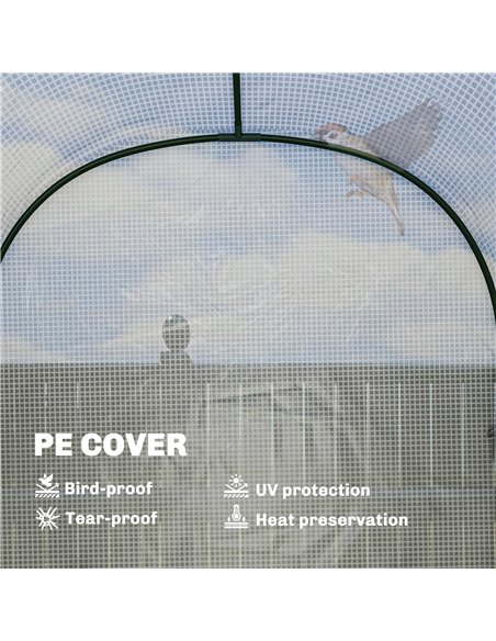 Outsunny Walk-in Greenhouse with Shelves, Small Greenhouse with PE Cover and Roll-up Door, 123 x 187 x 189 cm, White - pic 182178 | FastDaddyshop