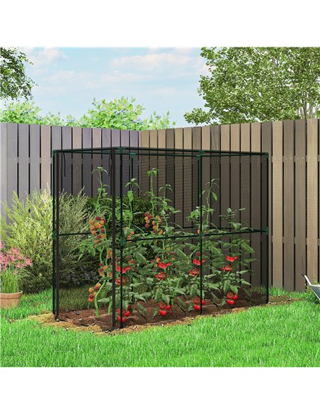 Outsunny Fruit Cage Bird Netting, Brassica Cage Plant Protection Tent with Zipped Door, Anti Bird, Insects, Small Animals, Black - pic 182184 | FastDaddyshop