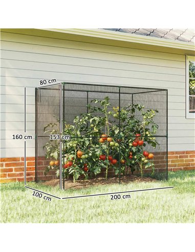 Outsunny Fruit Cage Bird Netting, Brassica Cage Plant Protection Tent with Zipped Door, Anti Bird, Insects, Small Animals, Black