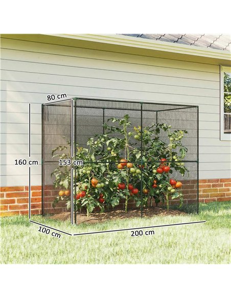 Outsunny Fruit Cage Bird Netting, Brassica Cage Plant Protection Tent with Zipped Door, Anti Bird, Insects, Small Animals, Black - pic 182185 | FastDaddyshop