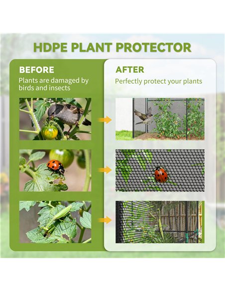 Outsunny Fruit Cage Bird Netting, Brassica Cage Plant Protection Tent with Zipped Door, Anti Bird, Insects, Small Animals, Black - pic 182186 | FastDaddyshop