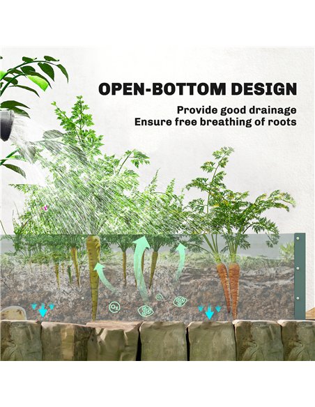 Outsunny Small Greenhouse with Raised Garden Bed, Galvanised Walk-in Greenhouse with Roll Up Windows, 141 x 141 x 190 cm, Green - pic 182227 | FastDaddyshop