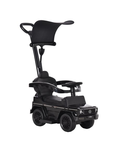 HOMCOM 12+ Push Along Car Mercedes-Benz G350 Foot to Floor Slider with Steering Wheel, Black - pic 18224 | FastDaddyshop