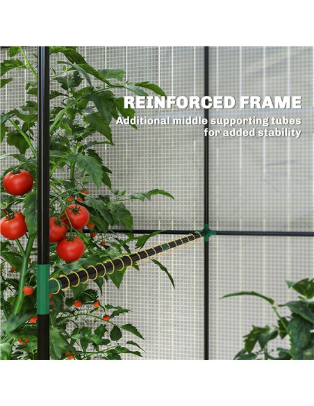 Outsunny Walk-in Greenhouse, Outdoor Tomato Greenhouse with Roll-up Door and Mesh Windows, PE Cover, 200 x 140 x 200cm, White - pic 182241 | FastDaddyshop