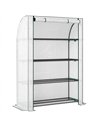 Outsunny Mini Greenhouse with Reinforced PE Cover, Portable Indoor Outdoor Green House with Roll-up Door, 170 x 120 x 50cm, Whit