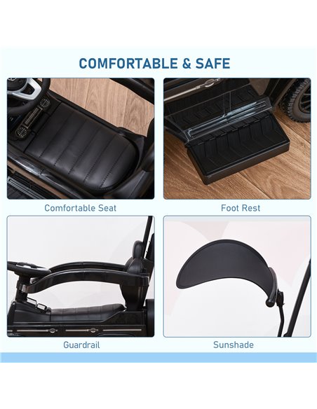 HOMCOM 12+ Push Along Car Mercedes-Benz G350 Foot to Floor Slider with Steering Wheel, Black - pic 18228 | FastDaddyshop