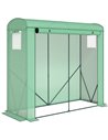 Outsunny Mini Greenhouse, Garden Tomato Growhouse with Roll-Up Door and 2 Mesh Windows, PE Cover, 200 x 75 x 188 cm, Green