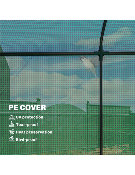 Outsunny Mini Greenhouse, Garden Tomato Growhouse with Roll-Up Door and 2 Mesh Windows, PE Cover, 200 x 75 x 188 cm, Green - pic 182286 | FastDaddyshop