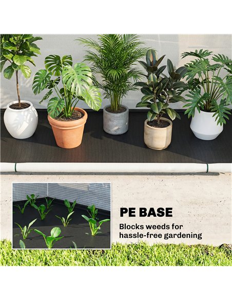 Outsunny Foldable Small Greenhouse, Portable Green House Mini Greenhouse with Zipper Door, PE Base, 200 x 80 x 164 cm, Green - pic 182305 | FastDaddyshop
