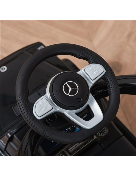 HOMCOM 12+ Push Along Car Mercedes-Benz G350 Foot to Floor Slider with Steering Wheel, Black - pic 18231 | FastDaddyshop