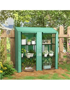 Outsunny 46 x 143cm Three-Shelf Mini Greenhouse - Green 2