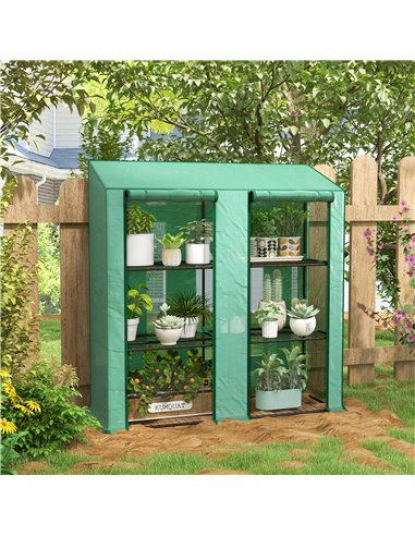 Outsunny 46 x 143cm Three-Shelf Mini Greenhouse - Green