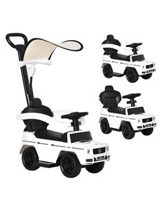 HOMCOM 12+ Push Along Car Mercedes-Benz G350 Foot to Floor Slider with Steering Wheel, White