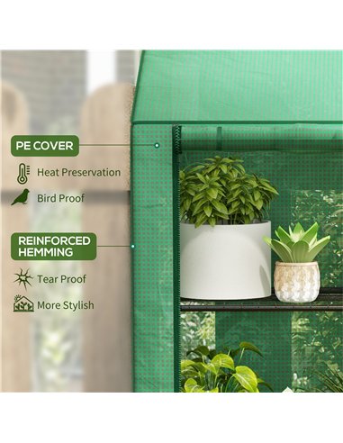Outsunny 46 x 143cm Three-Shelf Mini Greenhouse - Green