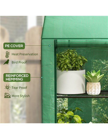 Outsunny 46 x 143cm Three-Shelf Mini Greenhouse - Green - pic 182330 | FastDaddyshop