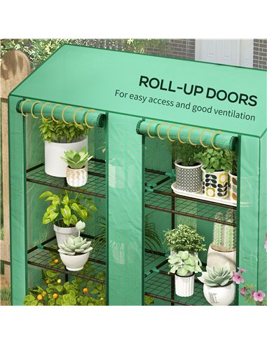 Outsunny 46 x 143cm Three-Shelf Mini Greenhouse - Green