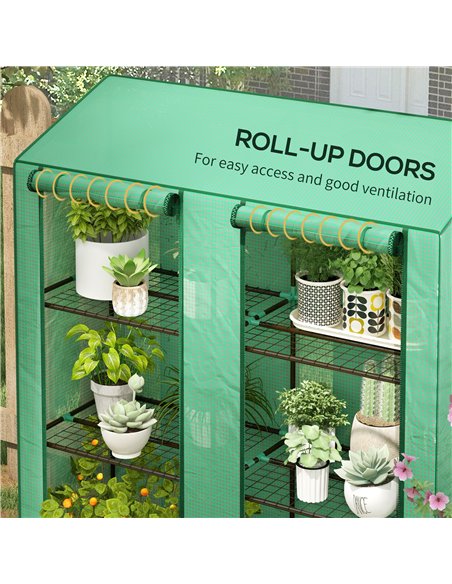 Outsunny 46 x 143cm Three-Shelf Mini Greenhouse - Green - pic 182332 | FastDaddyshop
