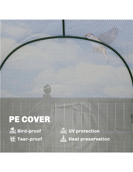 Outsunny Walk-in Greenhouse with Shelves, Small Greenhouse with PE Cover and Roll-up Door, 123 x 187 x 189 cm, White - pic 182358 | FastDaddyshop