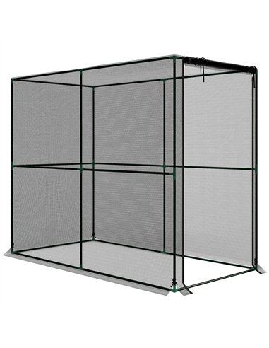 Outsunny Fruit Cage Bird Netting, Brassica Cage Plant Protection Tent with Zipped Door, Anti Bird, Insects, Small Animals, Black