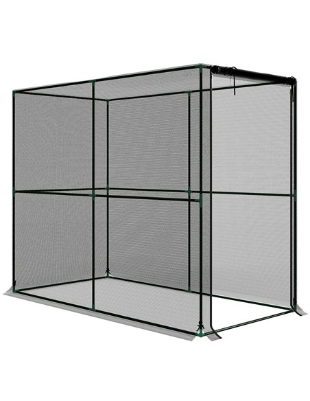 Outsunny Fruit Cage Bird Netting, Brassica Cage Plant Protection Tent with Zipped Door, Anti Bird, Insects, Small Animals, Black - pic 182363 | FastDaddyshop