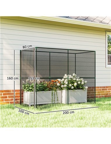 Outsunny Fruit Cage Bird Netting, Brassica Cage Plant Protection Tent with Zipped Door, Anti Bird, Insects, Small Animals, Black