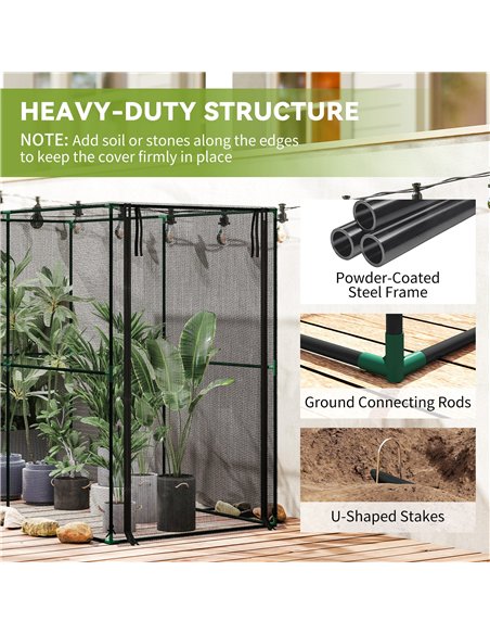 Outsunny Fruit Cage Bird Netting, Brassica Cage Plant Protection Tent with Zipped Door, Anti Bird, Insects, Small Animals, Black - pic 182367 | FastDaddyshop